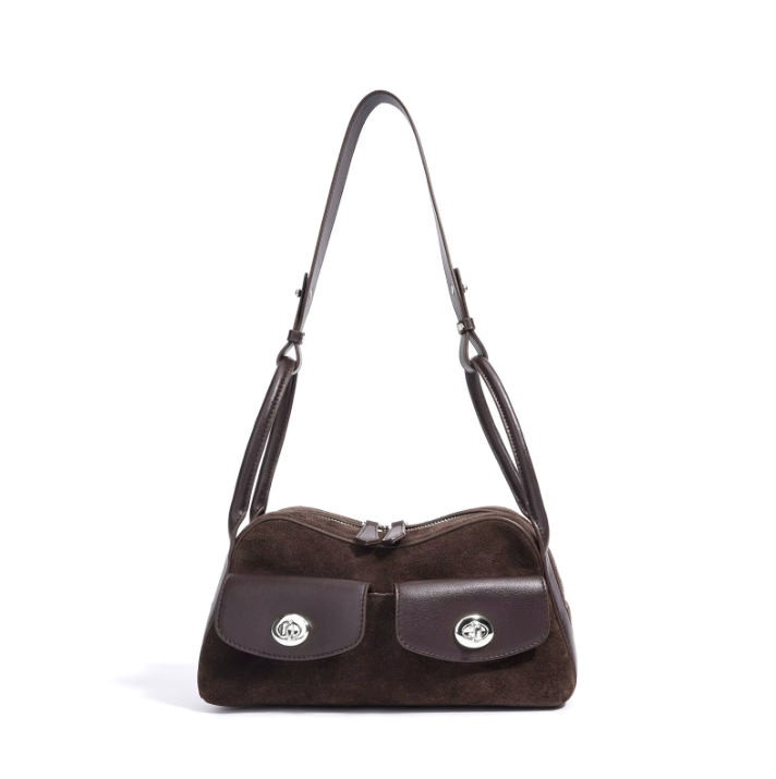 Trendy & Timeless Suede Genuine Leather Designer Luxury Handbags Shoulder Bag - B10-BAG-87