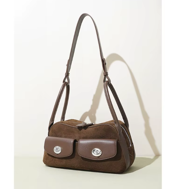 Trendy & Timeless Suede Genuine Leather Designer Luxury Handbags Shoulder Bag - B10-BAG-87