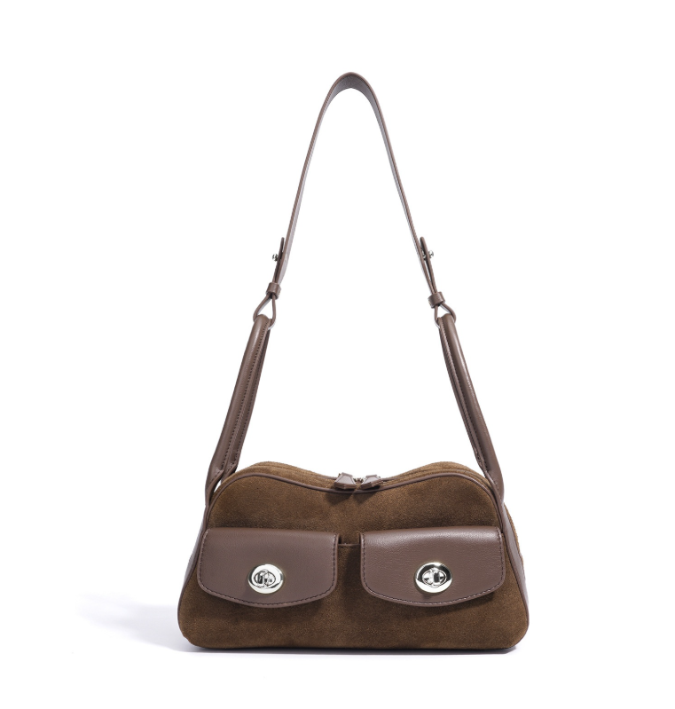 Trendy & Timeless Suede Genuine Leather Designer Luxury Handbags Shoulder Bag - B10-BAG-87