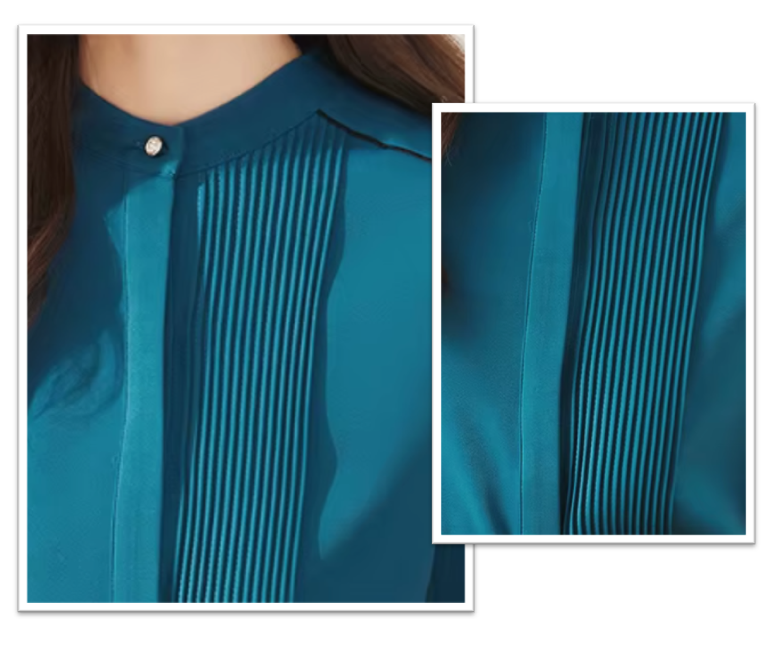 Trendy & Timeless Long Sleeve Pleated Blouses for Women - B15-TOP-82