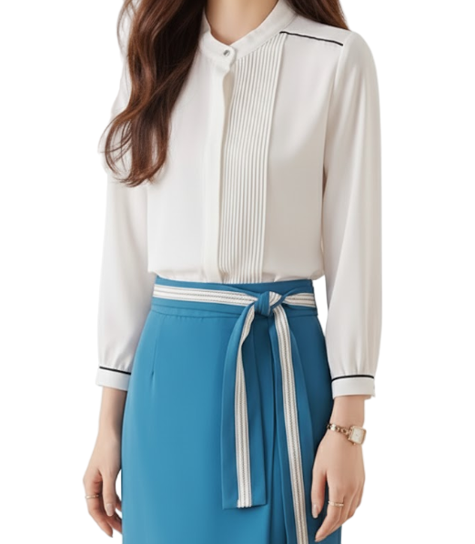 Trendy & Timeless Long Sleeve Pleated Blouses for Women - B15-TOP-82