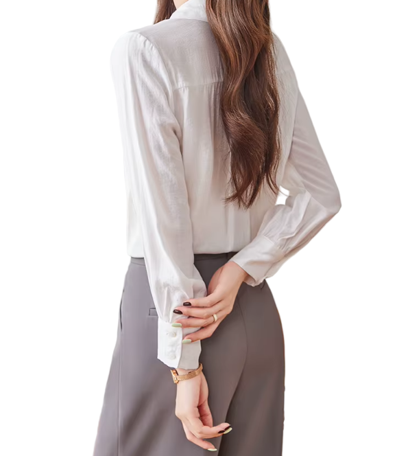 Trendy & Timeless Long Sleeve Button-up Collar Dress Shirts for Women - B15-TOP-27