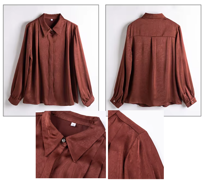 Trendy & Timeless Long Sleeve Button-up Collar Shirts for Women - B15-TOP-14