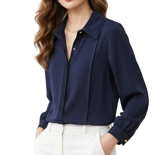 Trendy & Timeless Long Sleeve Collar Dress Shirts for Women - B15-TOP-46