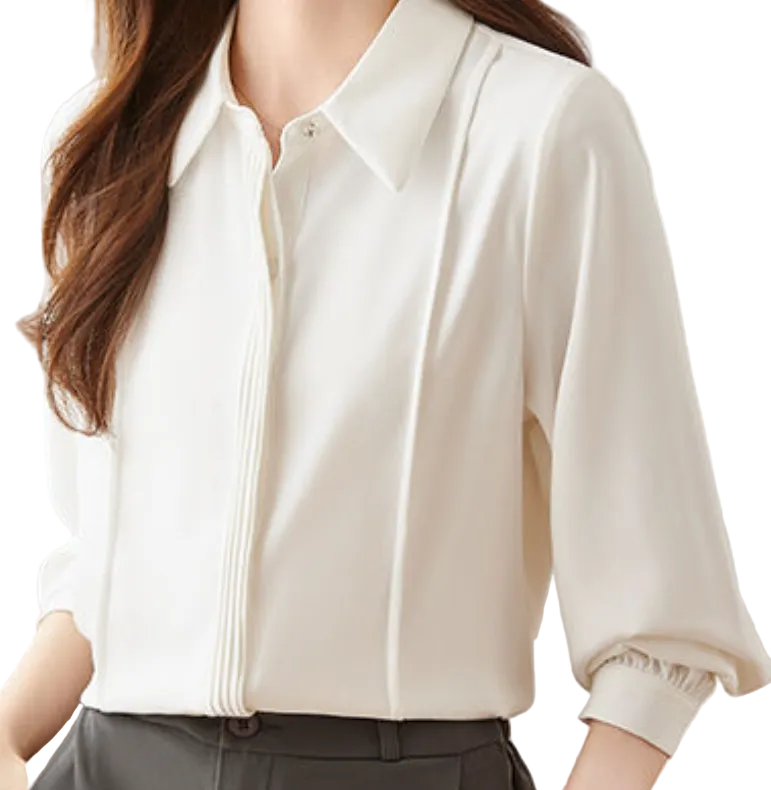 Trendy & Timeless Long Sleeve Collar Dress Shirts for Women - B15-TOP-46