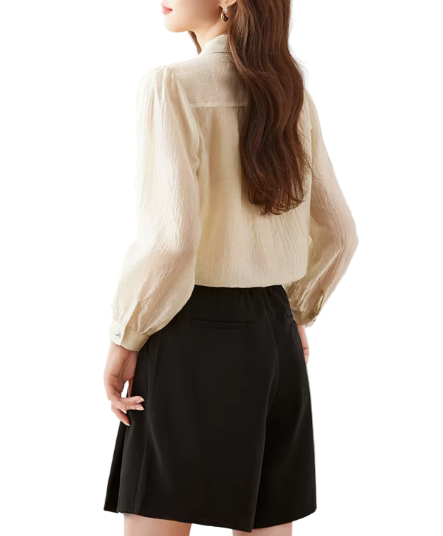 Trendy & Timeless Long Sleeve Collar Button-Up Dress Shirts for Women - B15-TOP-53