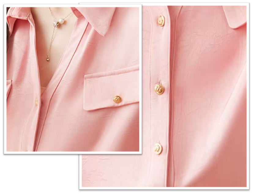 Trendy & Timeless Long Sleeve Collar Button-Up Dress Shirts for Women - B15-TOP-59