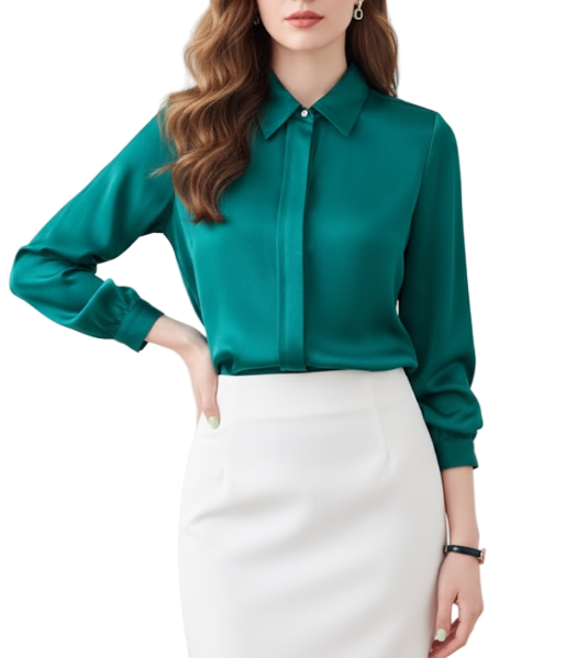 Trendy & Timeless Comfy Long Sleeve Collar Dress Shirts for Women - B15-TOP-65