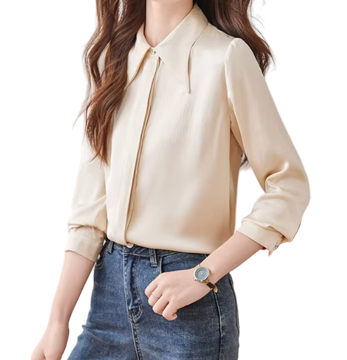 Trendy & Timeless Long Sleeve Collar Dress Shirts for Women - B15-TOP-67