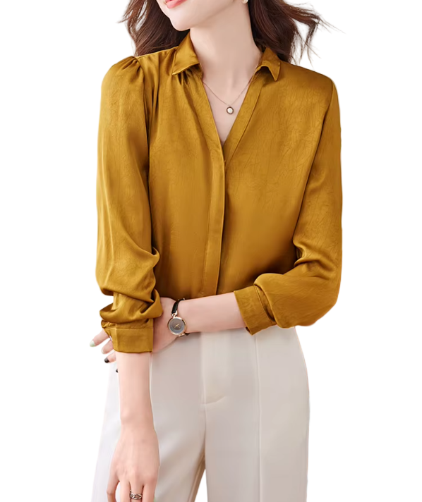 Trendy & Timeless Long Sleeve Collar Dress Shirts for Women - B15-TOP-68