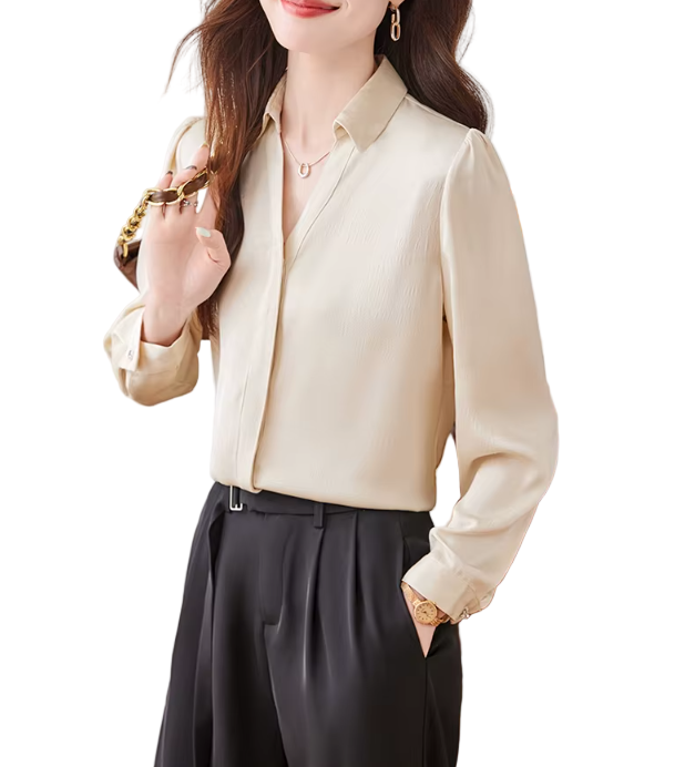 Trendy & Timeless Long Sleeve Collar Dress Shirts for Women - B15-TOP-68