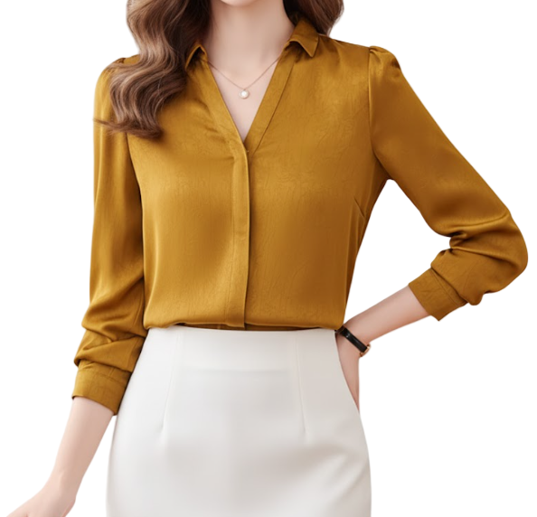 Trendy & Timeless Long Sleeve Collar Dress Shirts for Women - B15-TOP-68