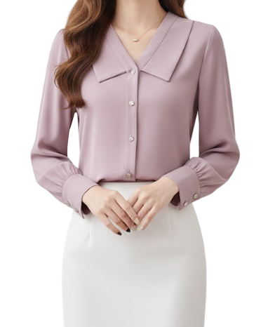 Trendy & Timeless Long Sleeve Collar Dress Shirts for Women - B15-TOP-69