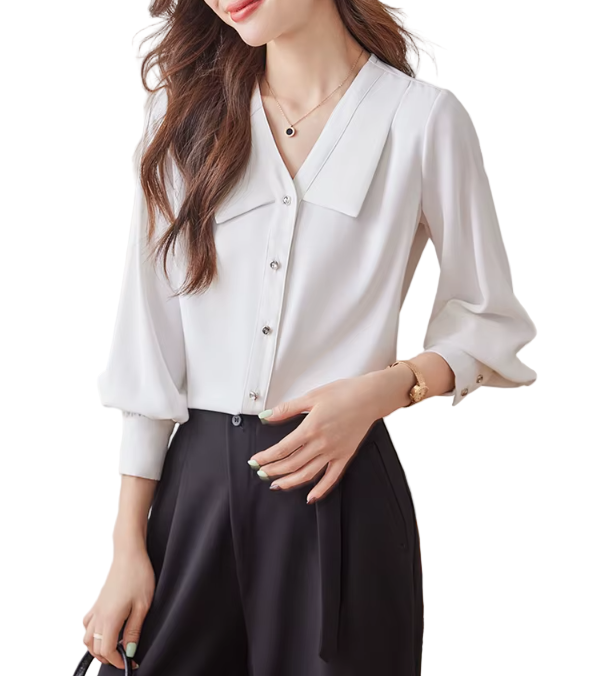 Trendy & Timeless Long Sleeve Collar Dress Shirts for Women - B15-TOP-69