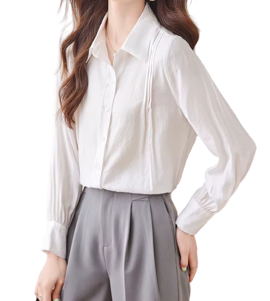 Trendy & Timeless Long Sleeve Collar Dress Shirts for Women - B15-TOP-74