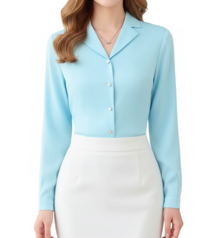 Trendy & Timeless Long Sleeve Collar Dress Shirts for Women - B15-TOP-84