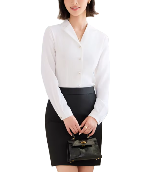 Trendy & Timeless Long Sleeve Collar Dress Shirts for Women - B15-TOP-84
