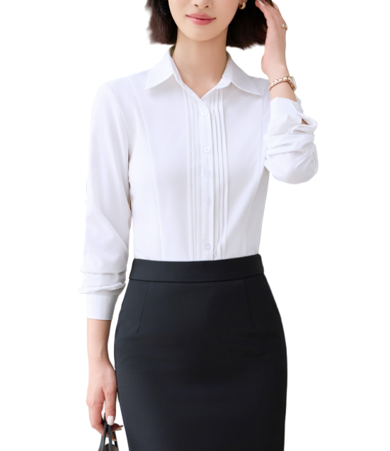 Classy & Timeless Long Sleeve Collar Dress Shirts for Women - B15-TOP-85