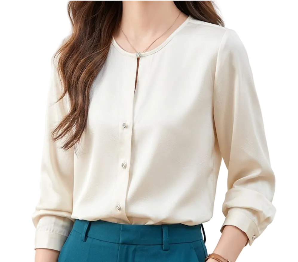 Trendy & Timeless Long Sleeve Collar Dress Shirts for Women - B15-TOP-89