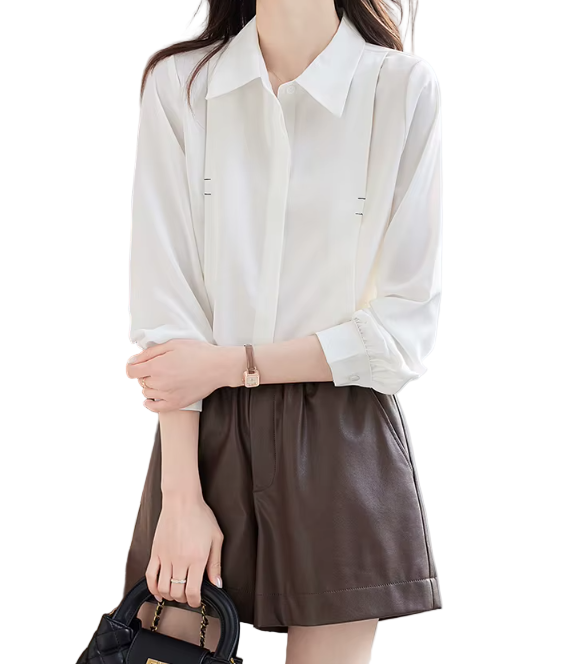 Trendy & Timeless Long Sleeve Collar Dress Shirts for Women - B15-TOP-37