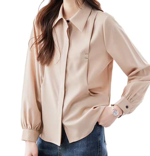 Trendy & Timeless Long Sleeve Collar Dress Shirts for Women - B15-TOP-37