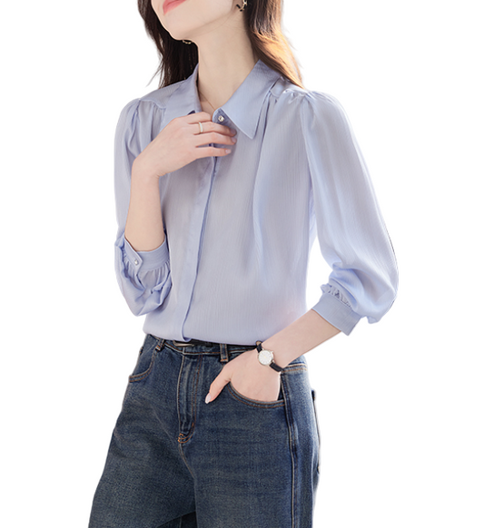 Trendy & Timeless Long Sleeve Dress Shirts for Women - B15-TOP-44