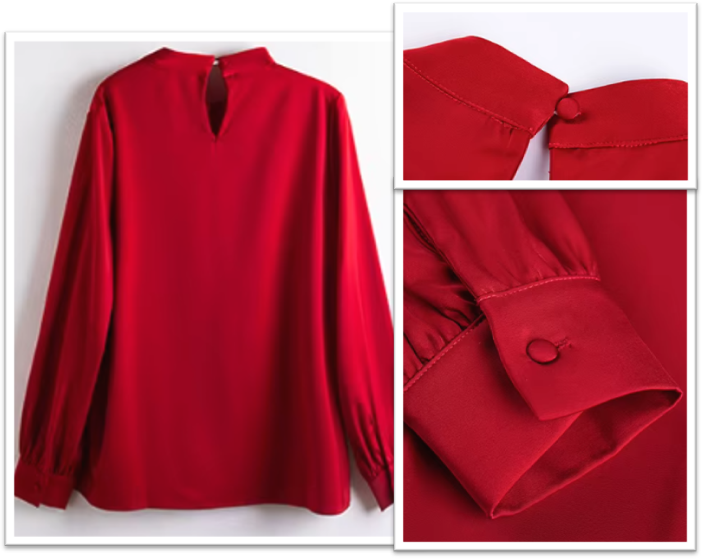 Trendy & Timeless Long Sleeve O-neck Pullover Blouses for Women - B15-TOP-63