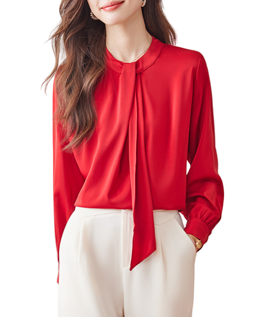 Trendy & Timeless Long Sleeve O-neck Pullover Blouses for Women - B15-TOP-63