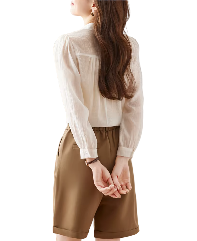 Trendy & Timeless Long Sleeve Ruffled Blouses Women - B15-TOP-50