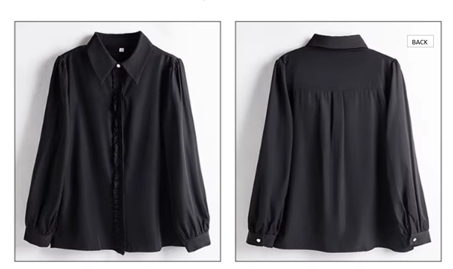 Trendy & Timeless Long Sleeve Ruffled Collar Blouses for Women - B15-TOP-22