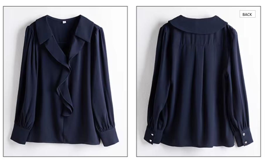 Trendy & Timeless Long Sleeve Ruffled Pullover Blouses for Women - B15-TOP-18