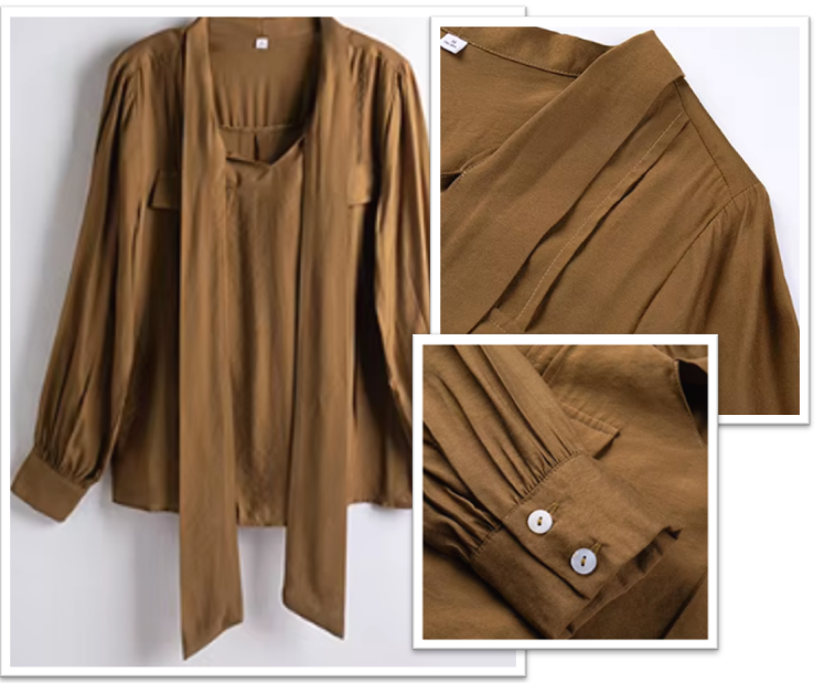 Trendy & Timeless Long Sleeve V-neck Pullover Blouses for Women - B15-TOP-73