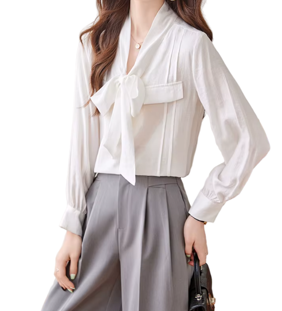 Trendy & Timeless Long Sleeve V-neck Pullover Blouses for Women - B15-TOP-73