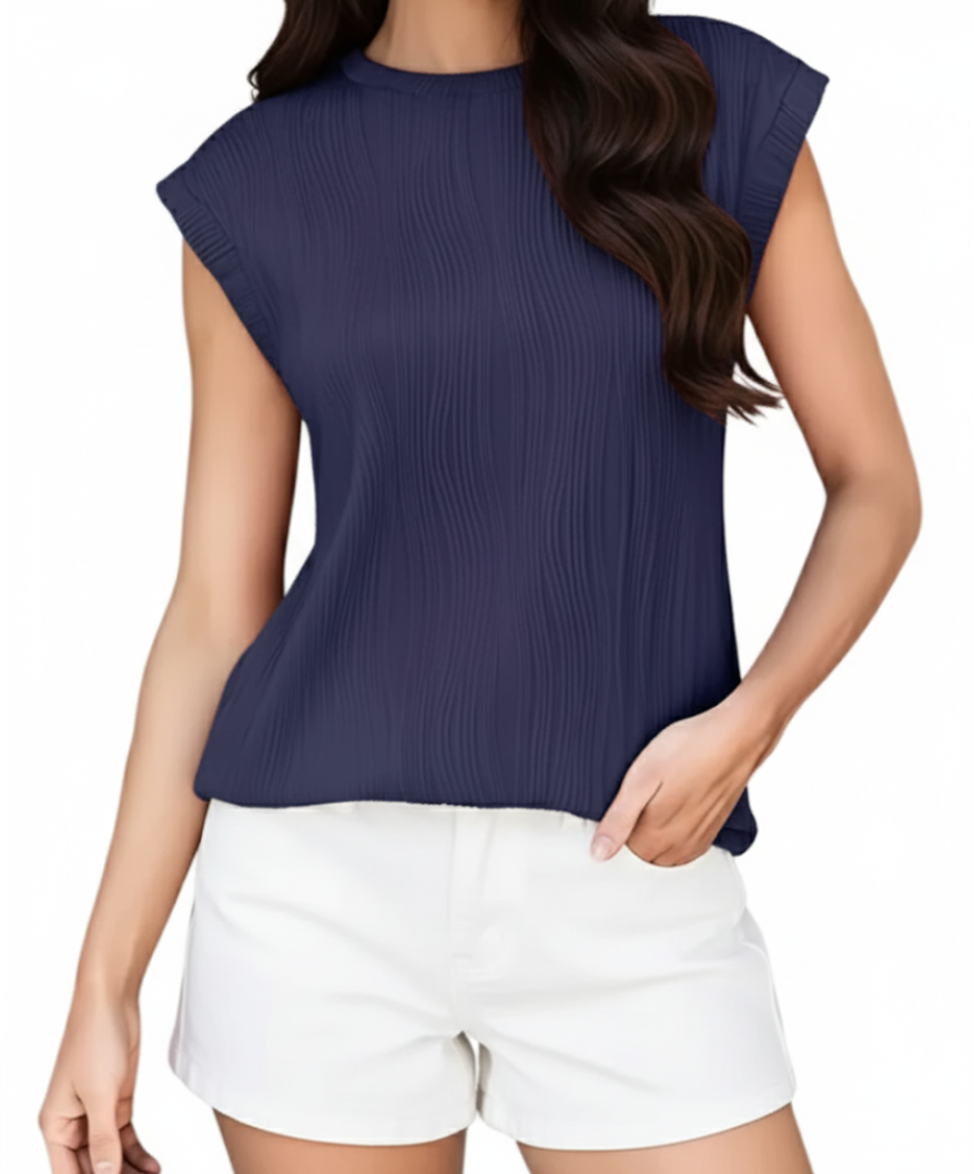 Trendy & Timeless Round Neck Short Sleeved Women's TOP-B1-BL-236