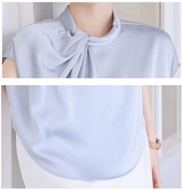 Trendy & Timeless Short Sleeve Elegant Pullover Blouse for Women  - B13-TOP-22