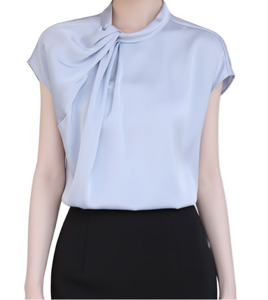 Trendy & Timeless Short Sleeve Elegant Pullover Blouse for Women  - B13-TOP-22