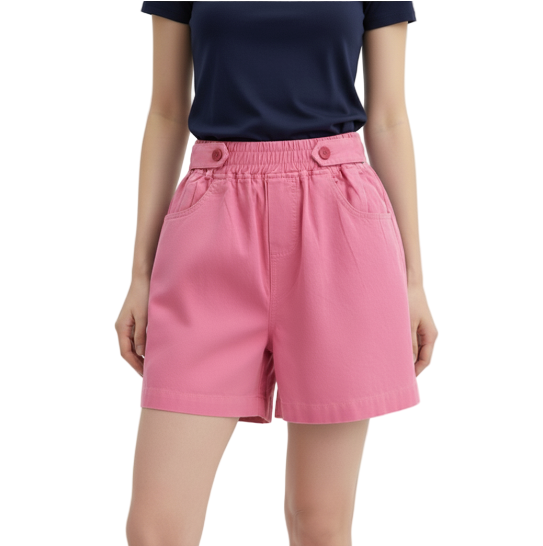 Trendy & Timeless Women's Comfy Cotton High Waist Shorts - B1-SH-18