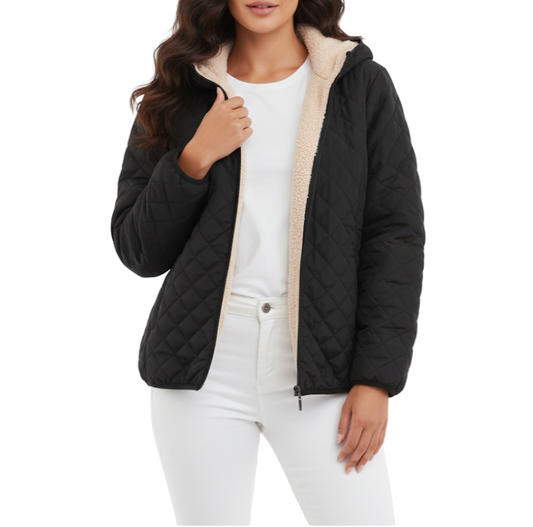 Women's Quilted Fleece-lined Lamb Velvet Cotton-Padded JACKET-JKT-11