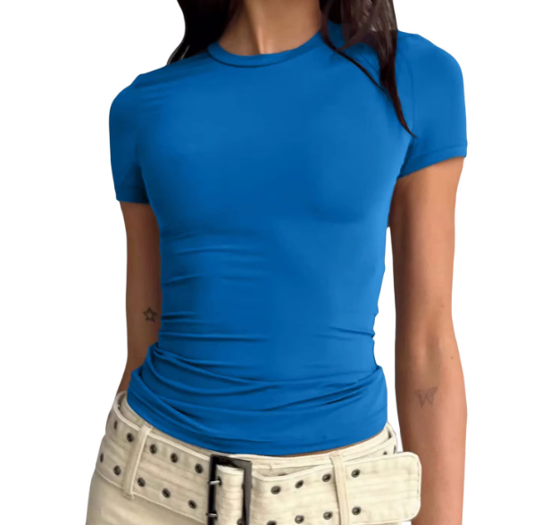Women's Short Sleeve Comfy Stretchy Cool T-Shirt B2-BL-1017