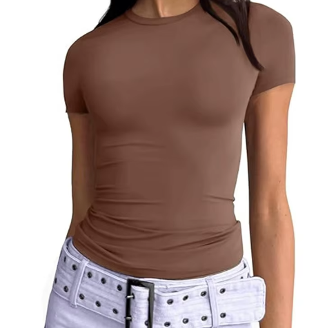 Women's Short Sleeve Comfy Stretchy Cool T-Shirt B2-BL-1017