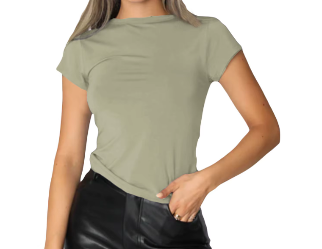 Women's Short Sleeve Comfy Stretchy Cool T-Shirt B2-BL-1017