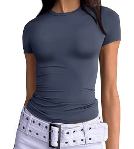 Women's Short Sleeve Comfy Stretchy Cool T-Shirt B2-BL-1017