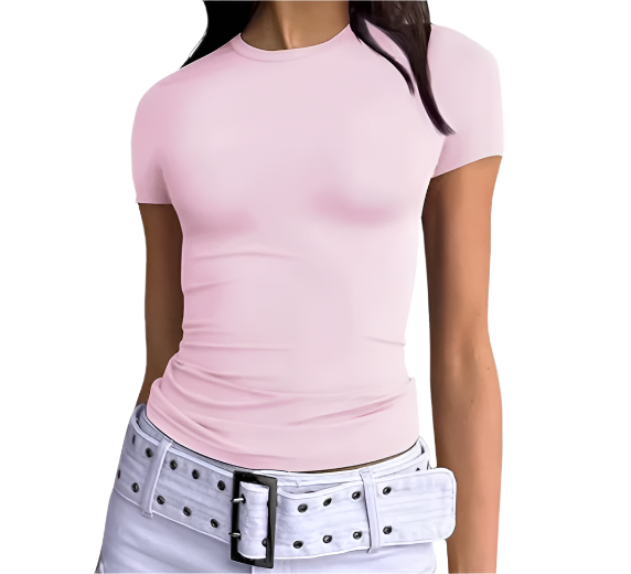 Women's Short Sleeve Comfy Stretchy Cool T-Shirt B2-BL-1017