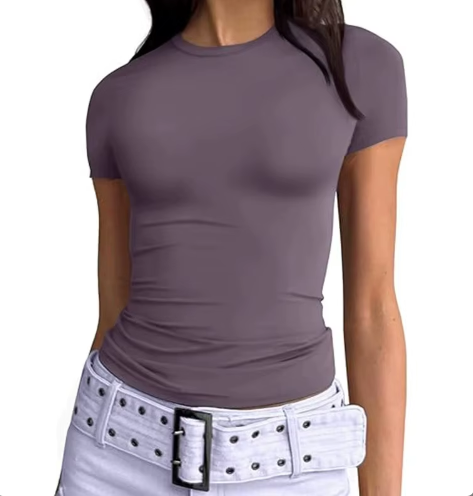 Women's Short Sleeve Comfy Stretchy Cool T-Shirt B2-BL-1017