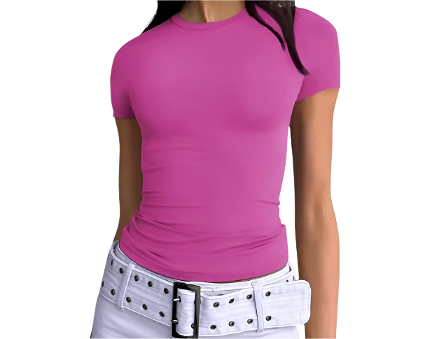 Women's Short Sleeve Comfy Stretchy Cool T-Shirt B2-BL-1017