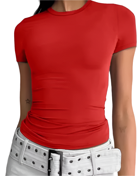 Women's Short Sleeve Comfy Stretchy Cool T-Shirt B2-BL-1017