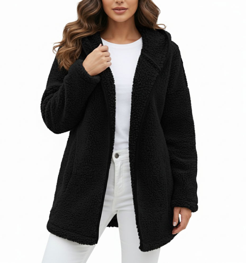 Women's Trendy Plush Casual Lapel Neck Hooded JACKET-JKT-09