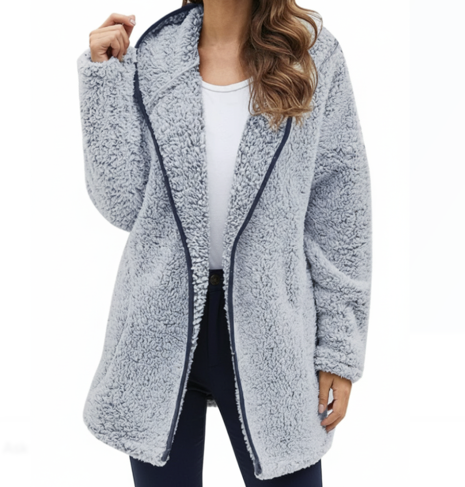 Women's Trendy Plush Casual Lapel Neck Hooded JACKET-JKT-09