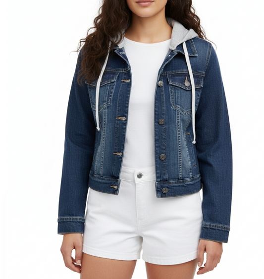 Women’s Trendy & Timeless Long Sleeve Hooded Denim JACKET - JKT-38