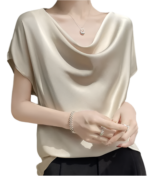 Trendy & Timeless Silk Short Sleeve Blouse Top for Women – BL11
